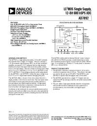 Datasheet AD7892AN-3 manufacturer Analog Devices