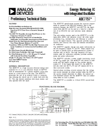 Datasheet ADE7757ARN manufacturer Analog Devices