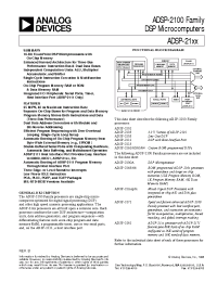 Datasheet ADSP-2101BP-100 manufacturer Analog Devices