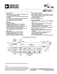Datasheet ADSP-2141L manufacturer Analog Devices