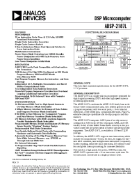 Datasheet ADSP-2187L manufacturer Analog Devices