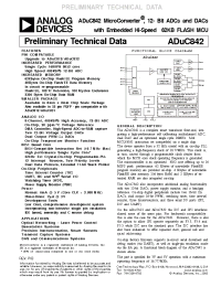 Datasheet ADUC842BS manufacturer Analog Devices