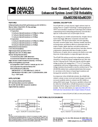 Datasheet ADUM3201CRZ-RL7 manufacturer Analog Devices