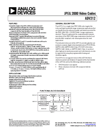Datasheet ADV212BBCZ-150 manufacturer Analog Devices