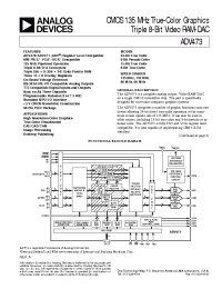 Datasheet ADV473KP110 manufacturer Analog Devices