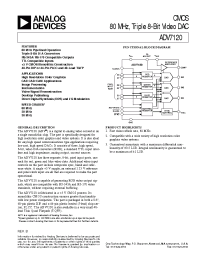 Datasheet ADV7120KP30 manufacturer Analog Devices