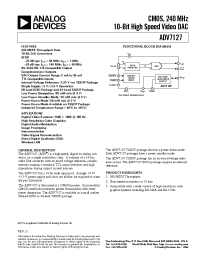 Datasheet ADV7127JR240 manufacturer Analog Devices