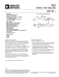 Datasheet ADV7128 manufacturer Analog Devices