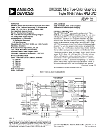Datasheet ADV7152 manufacturer Analog Devices