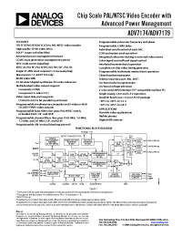 Datasheet ADV7174BCP-REEL manufacturer Analog Devices