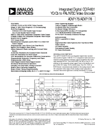 Datasheet ADV7175 manufacturer Analog Devices