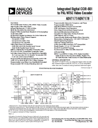 Datasheet ADV7177 manufacturer Analog Devices