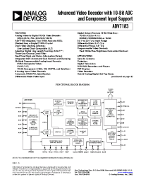 Datasheet ADV7183KST manufacturer Analog Devices