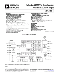 Datasheet ADV7185 manufacturer Analog Devices