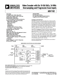 Datasheet ADV7192K manufacturer Analog Devices