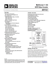 Datasheet ADV7322 manufacturer Analog Devices