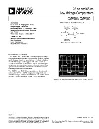 Datasheet CMP401 manufacturer Analog Devices