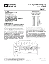 Datasheet DAC312ER2 manufacturer Analog Devices
