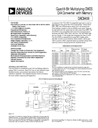 Datasheet DAC8408BT manufacturer Analog Devices