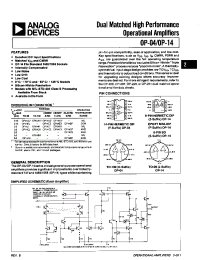 Datasheet OP04CY manufacturer Analog Devices