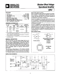 Datasheet OP07RC/883 manufacturer Analog Devices