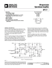 Datasheet OP177B manufacturer Analog Devices