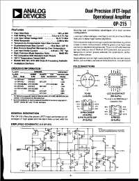 Datasheet OP-215BJ/883 manufacturer Analog Devices