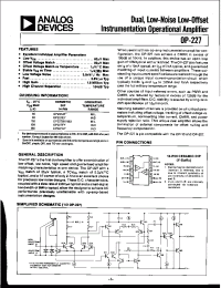 Datasheet OP-227BY/883 manufacturer Analog Devices