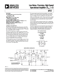 Datasheet OP37AZ/883C manufacturer Analog Devices