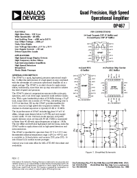 Datasheet OP467GS manufacturer Analog Devices