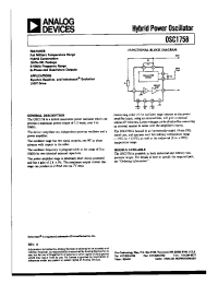 Datasheet OSC1758400B manufacturer Analog Devices