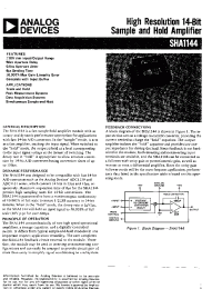 Datasheet SHA1144 manufacturer Analog Devices