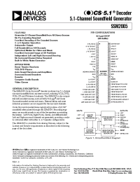 Datasheet SSM-2005 manufacturer Analog Devices