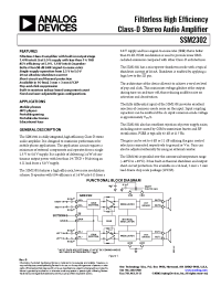 Datasheet SSM2302CPZ-R2 manufacturer Analog Devices