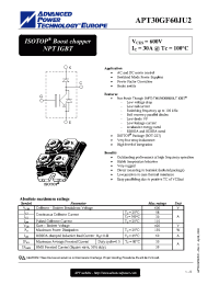 Datasheet APT30GF60JU2 manufacturer APT