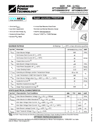 Datasheet APT40N60LCF manufacturer APT