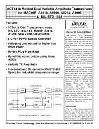 Datasheet ACT4418 manufacturer Aeroflex