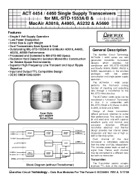 Datasheet ACT4454 manufacturer Aeroflex