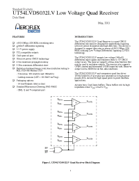 Datasheet UT54LVDS032LV manufacturer Aeroflex