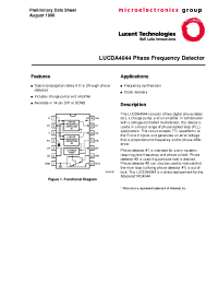 Datasheet LUCDA4044 manufacturer Agere
