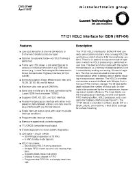 Datasheet T7121 manufacturer Agere