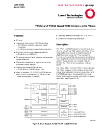 Datasheet T7504 manufacturer Agere
