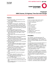 Datasheet TTSI4K32T manufacturer Agere