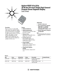 Datasheet 5082-311A-HJ000 manufacturer Agilent