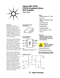 Datasheet ABA-31563-TR1G manufacturer Agilent