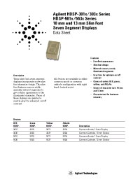 Datasheet HDSP-301G-LL000 manufacturer Agilent