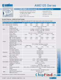 Datasheet AME125-5S manufacturer Aimtec