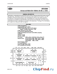 Datasheet AK4394VF manufacturer AKM