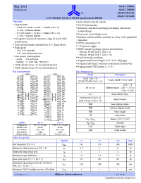 Datasheet AS4LC1M16S0-15 manufacturer Alliance