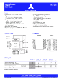 Datasheet AS7C1024-10JC manufacturer Alliance
